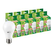 Лампа светодиодная PLED-ECO-A60 7Вт A60 3000К тепл. бел. E27 230В 50Гц (уп.10шт) JazzWay 1033284