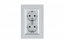 Розетка 2-я с/з СП Karea 16А IP20 серебр. Makel 56065082