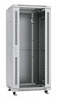 Шкаф монтажный телекоммуникационный напольный SH-05C-27U60/100 19дюйм для распред. и серверн. оборудования 27U 600х1000х1388мм передн. стеклян. и задн. сплошн. метал. двери ручка с замком сер. (RAL 7035) Cabeus 7055c