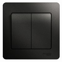 Выключатель 2-кл. СП Glossa 10А IP20 (сх. 5) 10AX в сборе антрацит SchE GSL000752