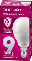 Лампа светодиодная 90 421 OLL-G45-9-230-4K-E14-FR (PRO 90-240В) ОНЛАЙТ 90421