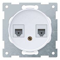 Механизм розетки комп. + телеф.2-м СП Florence RJ11/RJ45 кат.5e бел. 1E20801300 OneKeyElectro 2172771
