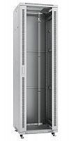 Шкаф монтажный телекоммуникационный напольный SH-05C-42U60/80 19дюйм 42U 600х800х2055мм для распределит. и серверн. оборудования передн. стеклян. и задн. сплошн. метал. двери ручка с замком сер. Cabeus 7052c