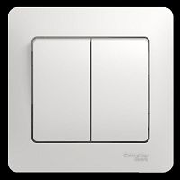 Выключатель 2-кл. СП Glossa 10А IP20 (сх. 5) 10AX в сборе бел. SchE GSL000152