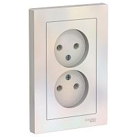 Розетка 2-м AtlasDesign 16А без заземл. в сборе жемчуг SchE ATN000420