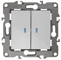 Механизм выключателя 2-кл. СП Эра12 10А IP20 12-1105-01 250В 10AX с подсветкой бел. Эра Б0014657