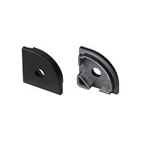 Заглушка SL-KANT-H20 BLACK с отверстием пластик (комплект) Arlight 049405