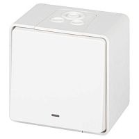 Переключатель Эксперт 11-1507-01 с подсветкой IP55 10АХ-250В ОУ бел. Эра Б0063255