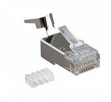 Разъем RJ45(8P8C) PLUG-8P8C-UV-C6-TW-SH-10 под витую пару кат.6 экранир. универс. (уп.10шт) Hyperline 49340
