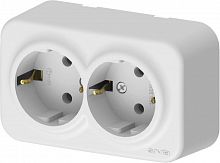 Розетка 2-м СП ARIA 16А IP20 с заземл. бел. ARVIA 25 01 1000 907