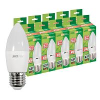Лампа светодиодная PLED-ECO-C37 5Вт C37 3000К тепл. бел. E27 400лм 230В 50Гц (уп.10шт) JazzWay 2856586