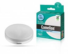 Лампа светодиодная LED6-GX53/845/GX53 6Вт таблетка матовая 4500К бел. GX53 150-265В Camelion 13543