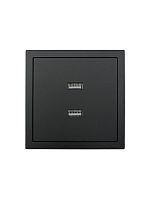 Розетка 1-мест. с 2-мест. USB разъем СП ZIMA IP20 черн. бархат LEZARD 704-4288-192