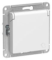 Розетка AtlasDesign с заземл. со шторками с крышкой 16А IP20 механизм лотос SE ATN001346
