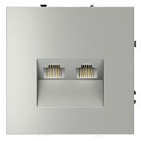 Розетка компьютерная 2-м СП S70 RJ45 + RJ45 кат.6 механизм сталь Voltum VLS060205