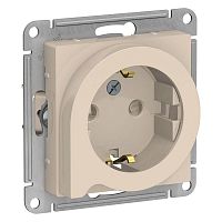 Механизм розетки 1-м СП AtlasDesign 16А с заземл. защ. шторки с выталк. беж. SchE ATN000247