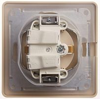 Розетка 1-м СП Glossa 16А IP44 с защ. крышкой защ. шторки с заземл. в сборе беж. SchE GSL000248