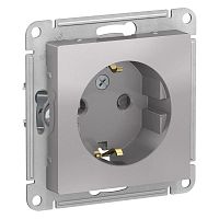 Механизм розетки 1-м СП AtlasDesign 16А с заземл. защ. шторки алюм. SchE ATN000345