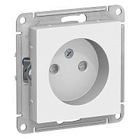 Механизм розетки 1-м СП AtlasDesign 16А без заземл. защ. шторки бел. SchE ATN000149