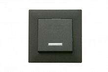 Выключатель 1-клав. с подсветкой Karea RIZZ STAR дым. металлик Makel 88050021