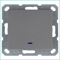 Выключатель 1-кл. 10А IP20 с подсветкой механизм алюм. Jasmart G3011NS