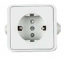 Розетка 1-м AQUA 3113 защ. шторки с заземл. п/герм. бел. ASD / IN HOME 4690612003450