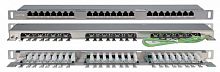 Патч-панель PPHD-19-24-8P8C-C5E-SH-110D высокой плотн. 19дюйм 0.5U 24 порта RJ45 кат.5E Dual IDC Hyperline 244077