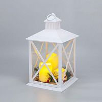 Фонарь декоративный (фигура) с тремя свечами бел. корпус 24х24х40см тепл. бел. Neon-Night 513-071