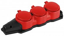 Колодка ЭРА KX-3e-RED-IP44 каучуковая с заземлением 3 розетки 16A IP44 красн. Эра Б0068393