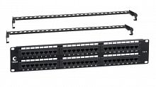 Патч-панель 19дюйм 2U 48 портов RJ45 кат.6 Dual IDC с задн. кабельн. организатором Cabeus 7447c