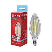 Лампа светодиодная LED-СВЕЧА-deco 12Вт свеча прозрачная 6500К E14 1350лм 230В IN HOME 4690612063287