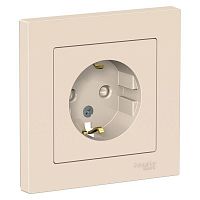 Розетка AtlasDesign 16А с заземл. защ. шторки в сборе беж. SchE ATN000244