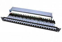 Патч-панель 19дюйм PP3-19-24-8P8C-C5E-SH-110D 1U 24 порта RJ45 полн. экран. кат.5e Dual IDC ROHS черн. Hyperline 246037