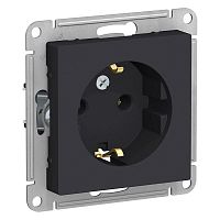 Механизм розетки 1-м СП AtlasDesign 16А с заземл. карбон SchE ATN001043