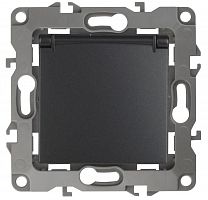 Механизм розетки 1-м СП Эра12 12-2103-05 16А IP20 16AX 250В 2P+E Schuko защ. шторки с крышкой антрацит Эра Б0014697
