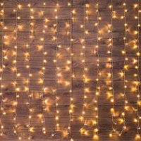 Гирлянда светодиодная "Светодиодный Дождь" 1.5х1.5м LED тепл. бел. свечение с динамикой провод прозр. 230В Neon-Night 235-016