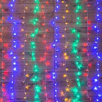 Гирлянда светодиодная "Светодиодный Дождь" 3х2м LED мультиколор свечение с динамикой провод прозр. 230В Neon-Night 235-099