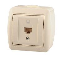 Розетка компьютерная 1-м ОП Ната RJ45 крем. LEZARD 710-0300-139