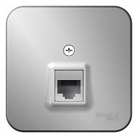 Розетка компьютерная 1-м ОП Blanca RJ45 кат.5E с изолир. пластиной алюм. SchE BLNIA045003
