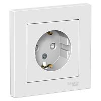 Розетка AtlasDesign 16А с заземл. защ. шторки в сборе бел. SchE ATN000144