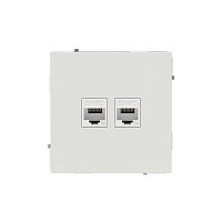 Розетка компьютерная 2-м KANT RJ45 кат.5E без шторки бел. песок DKC 7010664