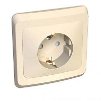 Розетка 1-м СП Этюд 16А защ. шторки с заземл. крем. SchE PC16-004K