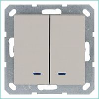 Выключатель 2-кл. 10А IP20 с подсветкой механизм тауп Jasmart G3023NT