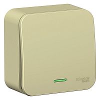 Выключатель 1-кл. ОП Blanca 10А IP20 (сх. 1) 250В с подсветкой с изолир. пластиной беж. SchE BLNVA101117