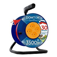 Удлинитель на катушке 4х30м без заземл. 16А IP20 3.5кВт ПВС 2х1.5 DOMTOK 2446