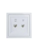 Розетка компьютер+телефон с модулем Cat 6 СП ZIMA бел. LEZARD 704-0288-144