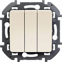 Выключатель 3-кл. Inspiria 250В 10AX сл. кость Leg 673641