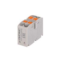 Блок распределительный зажим push-in 4 точки подключения 25кв.мм сер. DKC DTP1-004-04SPUG