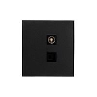 Розетка компьютерная + телевизионная СП STRONG MIELE RJ45 кат6 + TV антрацит Kranz KR-78-0722-5