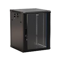 Шкаф настенный 19дюйм 9U 500х600х600мм TWB-0966-GP-RAL9004 стеклян. дверь черн. Hyperline 392631